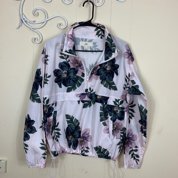 Tread- Supply Jackets & Blazers - Tread-Supply Print Floral Light Pink Windbreaker Jacket  Women's Size Small
